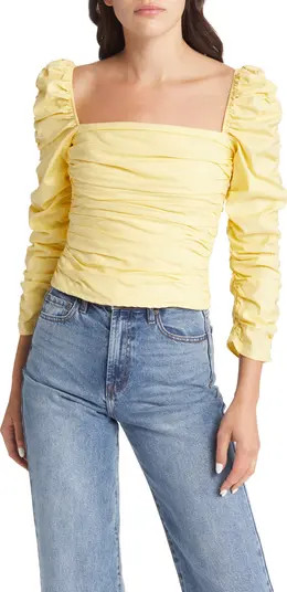 Reformation Joi Ruched Stretch Organic Cotton Top | Nordstrom | Nordstrom