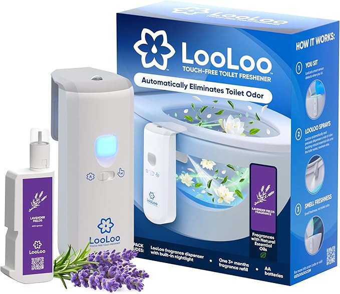 LooLoo 3.0 Touch Free Toilet Freshener Automatic Air Freshener Spray for Bathroom Starter Kit wit... | Amazon (US)