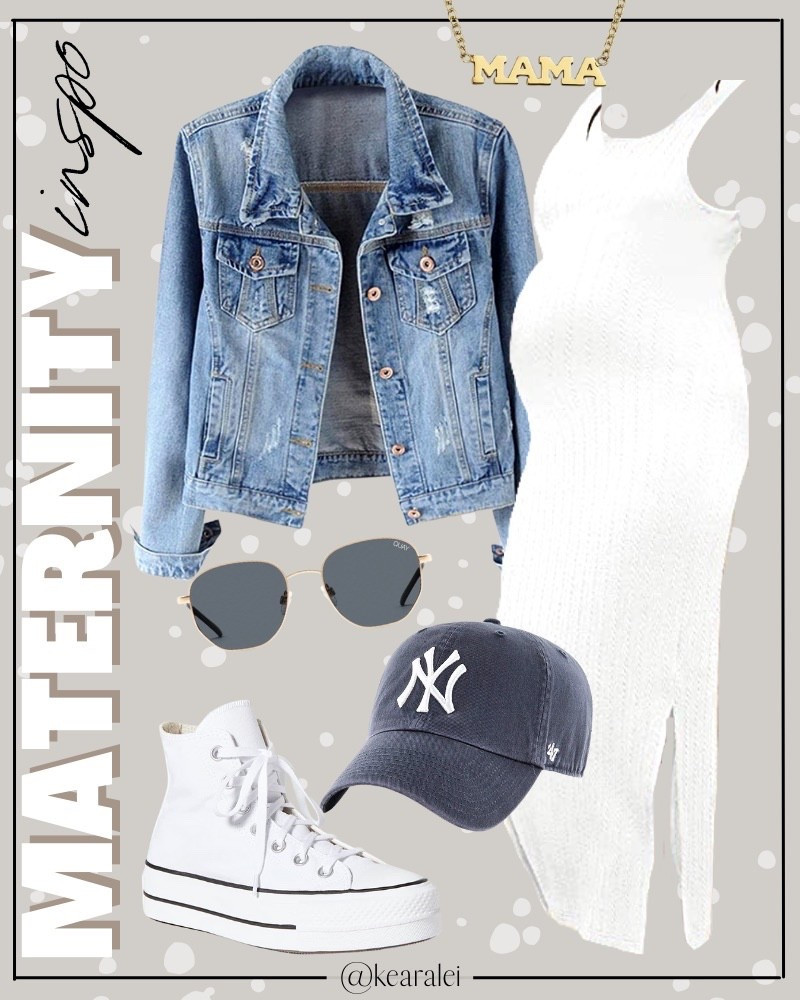Spring Maternity outfit summer pregnancy outfits Amazon fashion white bodycon maternity dress body con dresses with light wash denim jacket navy blue 47 brand hat New York Yankees hat baseball hat white converse high top platform sneakers shoes gold mama necklace || baby bump style fashion cute outfits inspo spring summer mama outfits #maternity #style #fashion #outfit #outfits #babybump #dress #jacket #babymoon #affordable #amazon
.
.
.
baby shower dress, Maternity Dresses, Maternity, over the bump, motherhood maternity, pinkblush, mama shirt sweatshirt pullover, hospital bag, nursery, maternity photos, baby moon, pregnancy, pregnant, maternity leggings, maternity tops, diaper bag, mama necklace, baby boy, baby girl outfits, newborn, mom, 

Amazon fashion, teacher outfits, business casual, casual outfits, neutrals, street style, Midi skirt, Maxi Dress, Swimsuit, Bikini, Travel, skinny Jeans, Puffer Jackets, Concert Outfits, Sweater dress, Sweaters, cardigans Fleece Pullovers, hoodies, button-downs, Oversized Sweatshirts, Jeans, High Waisted Leggings, dresses, joggers, fall Fashion, winter fashion, leather jacket, Sherpa jackets, shacket, Plaid Shirt Jackets, apple watch bands, lounge set, Date Night Outfits, Vacation outfits, Mom jeans, shorts, sunglasses, Airport outfits, biker shorts, plus size fashion, Stanley cup tumbler, boots booties tall over the knee, ankle boots, Chelsea boots, combat boots, pointed toe, chunky sole, heel, high heels, mules, clogs, sneakers, slip on shoes, Nike, adidas, vans, dr. marten’s, ugg slippers, golden goose, sandals, high heels, loafers, Birkenstock Birkenstocks, Steve Madden

#LTKootd #LTKBump #LTKBaby