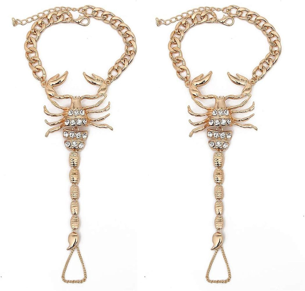 Amazon.com: NABROJ Scorpion Foot Chain Barefoot Crystals Anklet Gold Costume Sandals Foot Jewelry... | Amazon (US)