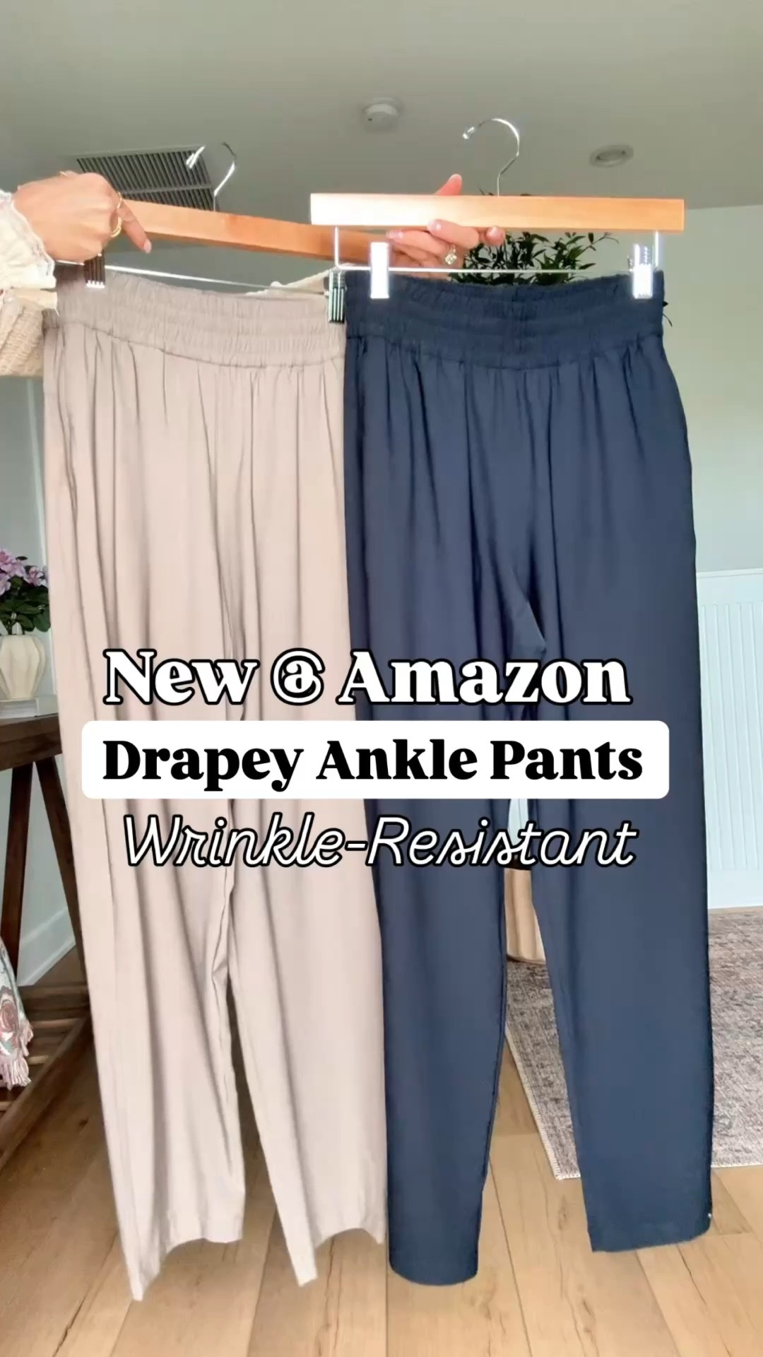 New from Amazon! I love these drapey ankle pants! Wearing XS. Travel outfits. Everyday outfits. Elevated casual. Business casual. Wrinkle resistant and so comfortable! XXS petite in denim jacket. I sized down in ballerina sneakers. Buckle sandals are TTS. 

#LTKPetite #LTKTravel #LTKootd