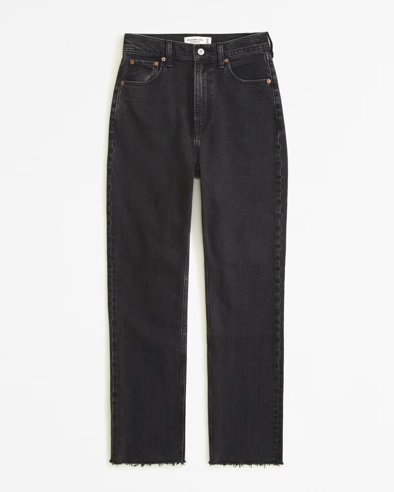 Ultra High Rise Ankle Straight Jean | Abercrombie & Fitch (US)