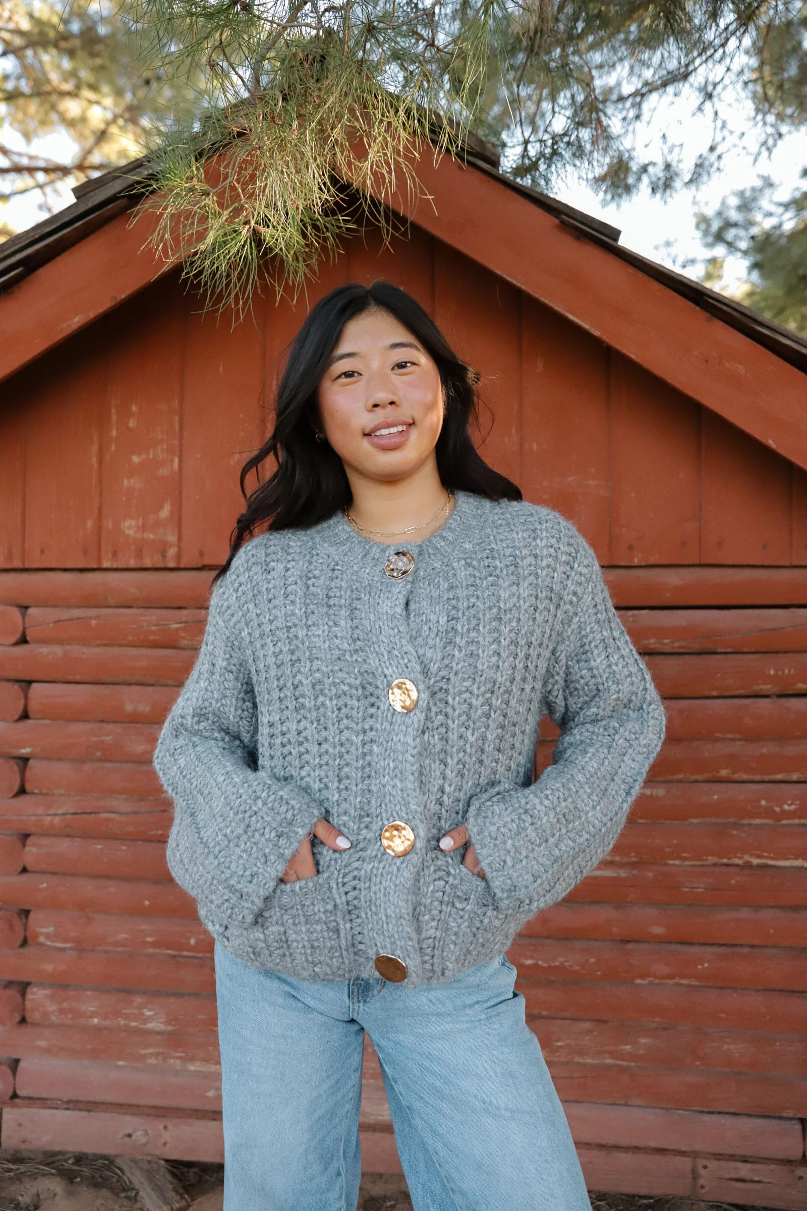 Amelia Cardigan - Charcoal | Shop Fruitful Co.