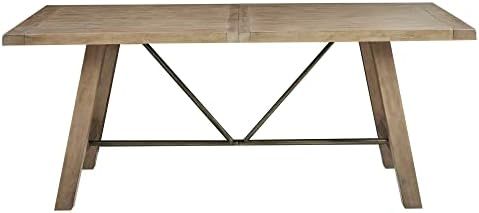 INK+IVY Sonoma Solid Wood Dining Table, Rectangular with Rustic Metal Truss Accent,Trestle Legs, Eas | Amazon (US)