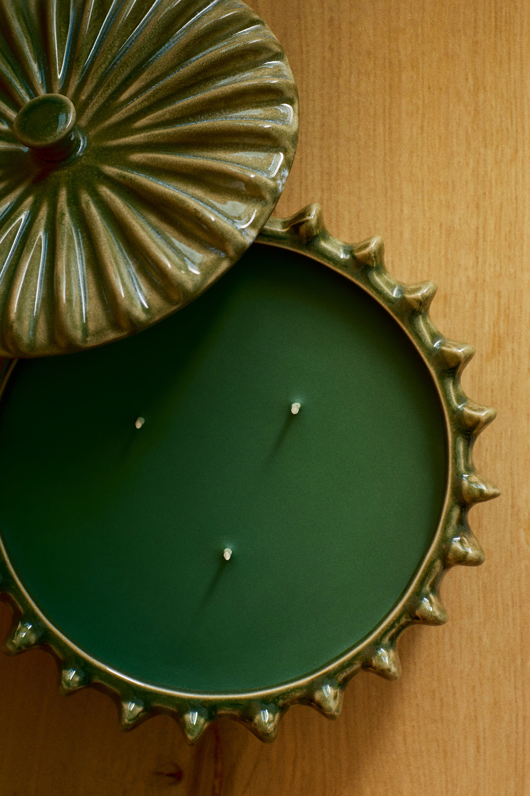 Scented Candle in Stoneware Holder - Khaki green - Home All | H&M US | H&M (US + CA)