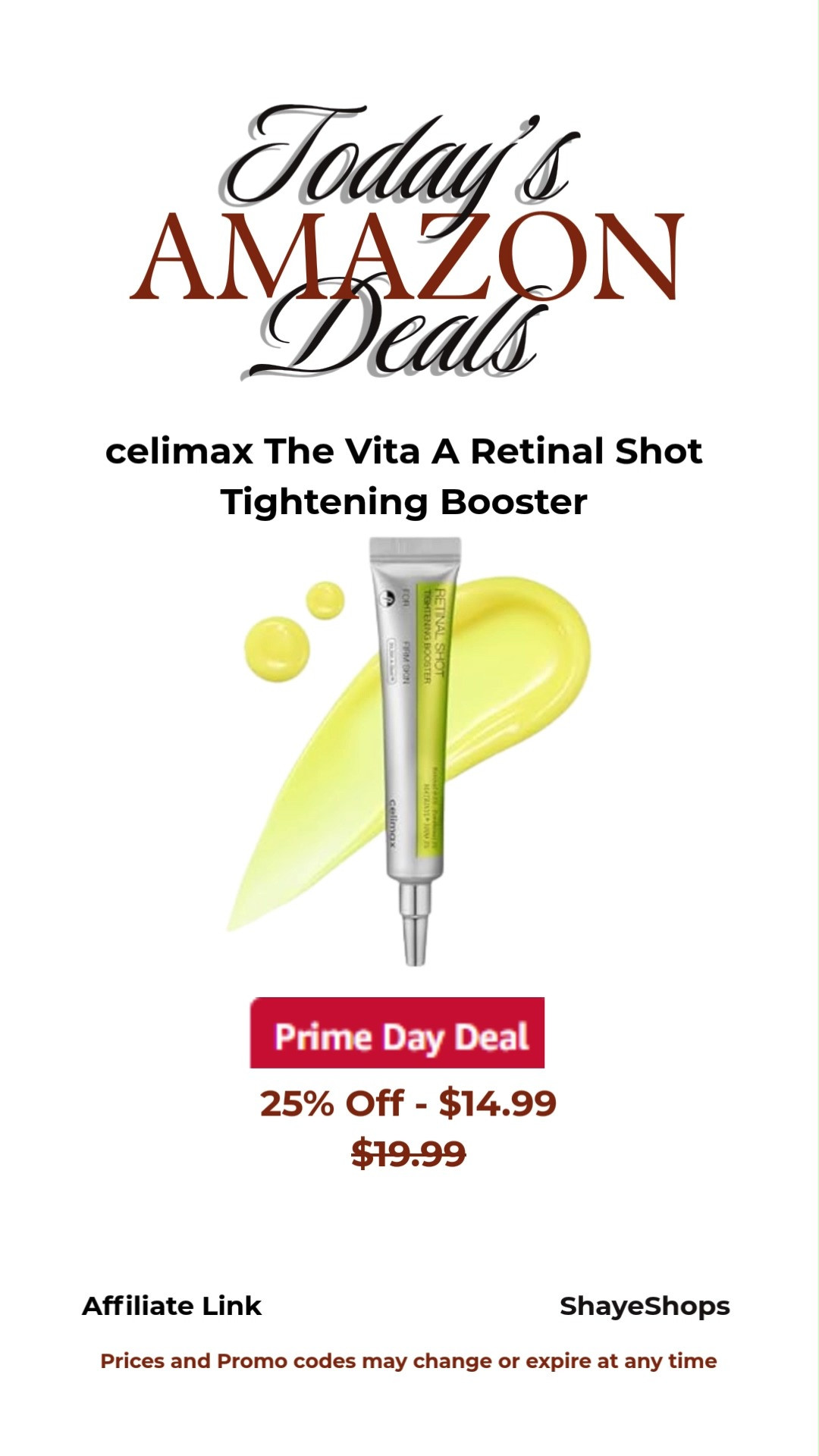celimax The Vita A Retinal Shot Tightening Booster | 0.1% Retinal, High-Strength Retinoid for Anti-Aging, Pore Minimizer, Wrinkles & Fine Lines, Firmer Skin, Korean Skin Care, amazon prime day deal, beauty 

 #LTKselfcare #LTKSaleAlert #LTKBeauty