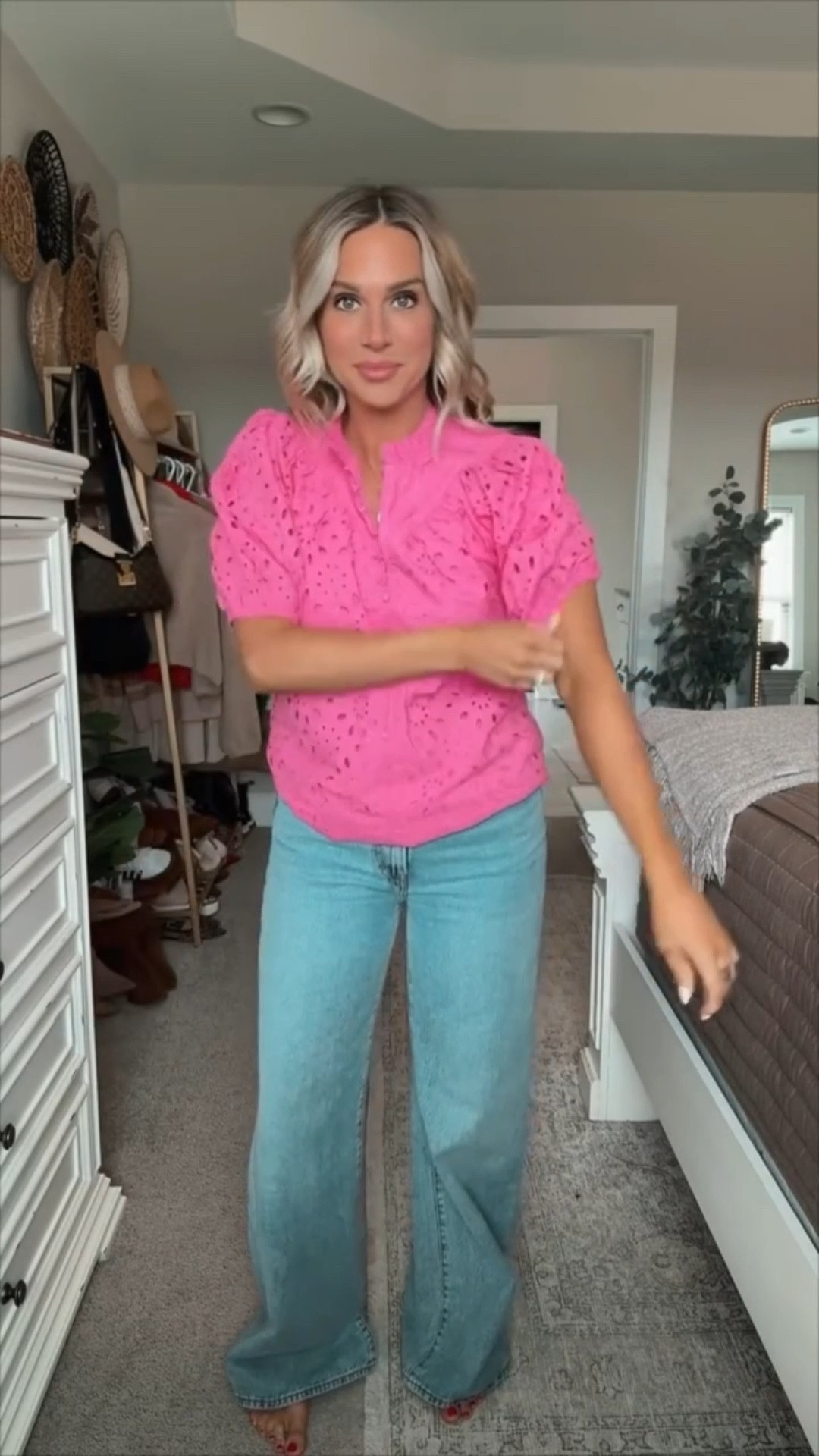 If you asked me how often I wear jeans, the answer would be a couple times a month. If you asked me on a deeper level though I would say I only wear these wide leg ribcage Levi jeans because they are comfortable, can be worn casual or dressed up and make my 🍑 look good! I paired them with my all time favorite Amazon top that I own in 5 colors because it’s just that good!

I am 5’6 145lbs wearing a size small pink top with eyelet details, size 30 in wide leg jeans, seamless wireless bra size M (34C)


#LTKSeasonal #LTKStyleTip #LTKFindsUnder100