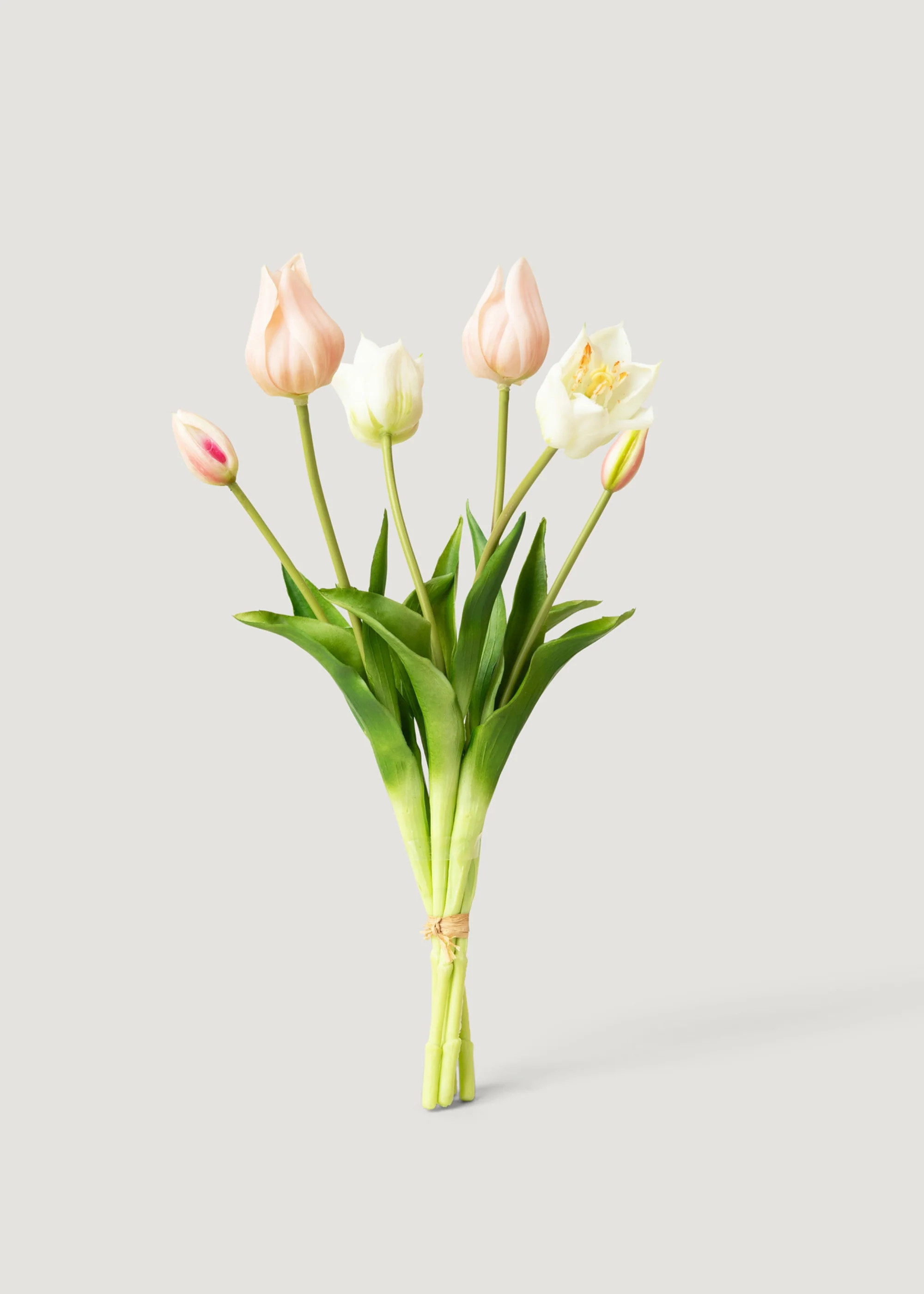 Pink and White Faux Tulip Flower Bundle - 18" | Afloral