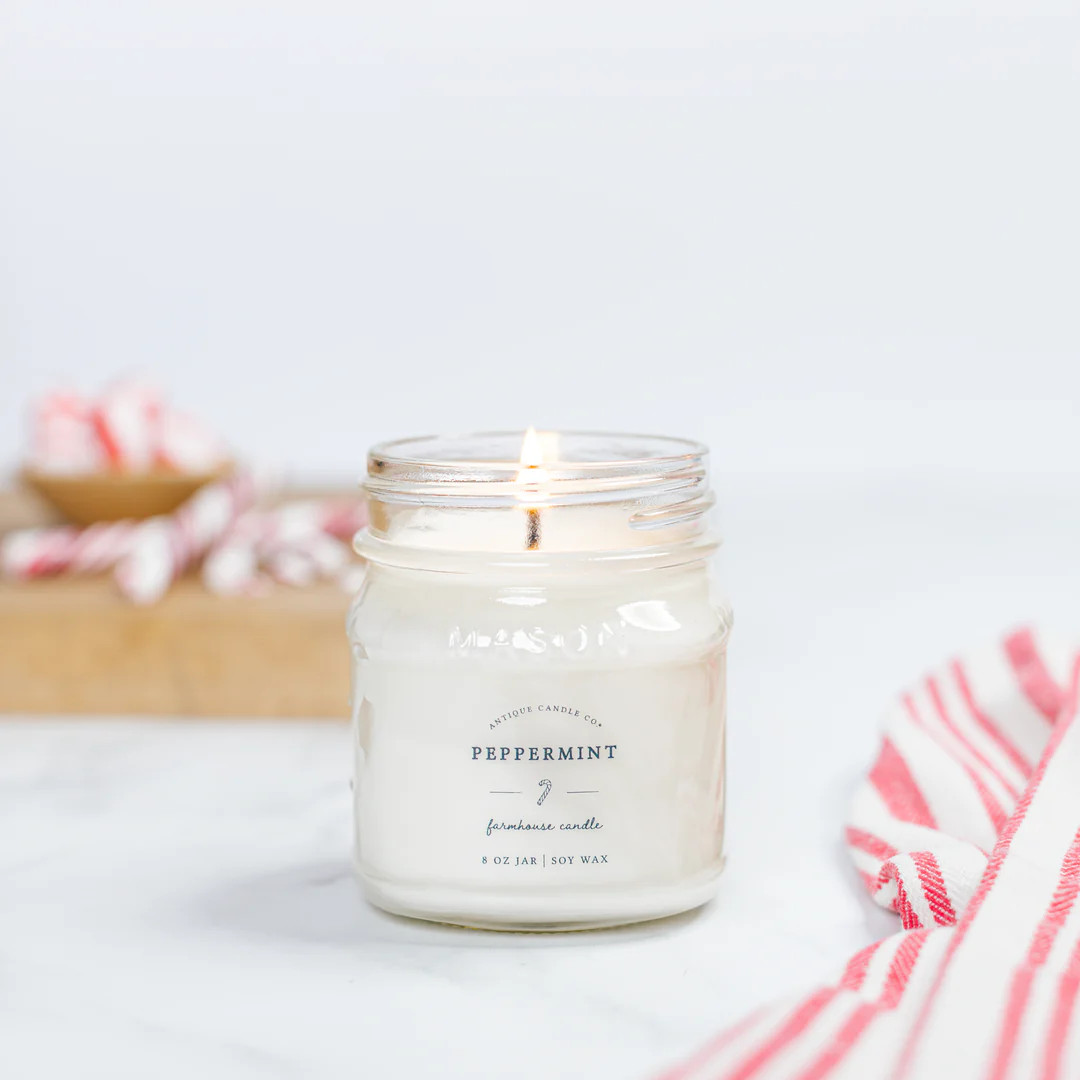 Peppermint 8 oz candle | Antique Candle Co.