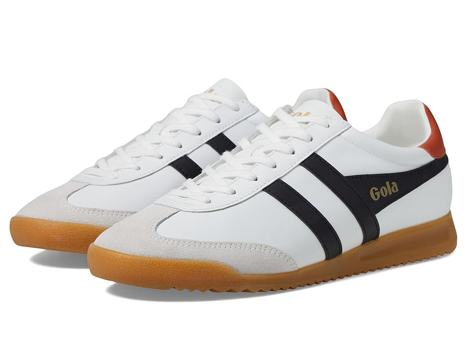 Gola Torpedo Leather (White/Black/Moody Orange) Men's Shoes | Zappos