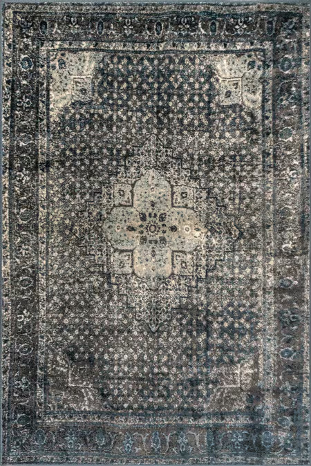 Slate Tracce Vintage Castle Medallion 8' x 11' Area Rug | Rugs USA