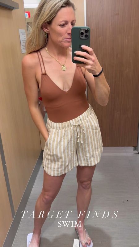 20% off all Swim currently!  I’m loving these striped cover-up linen shorts and this one piece double straps swimsuit that’s under $50.  

#Resortwear #TargetStyle #TargetFINDS #Swim #Travel #VacationOutfit #PoolOutfit 

#LTKfindsunder50 #LTKswim #LTKxTarget