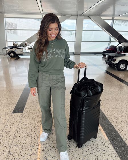 Walmart Airport OOTD ✈️ wearing a medium in the NYC sweatshirt and cargo pants, both fit tts. My lug sneakers also come in a plaid perfect for fall 🍁 wearing a size 9, fit tts

Walmart, Travel OOTD, Airport Outfit, Fall Outfit, Madison Payne

#LTKSeasonal #LTKstyletip #LTKtravel