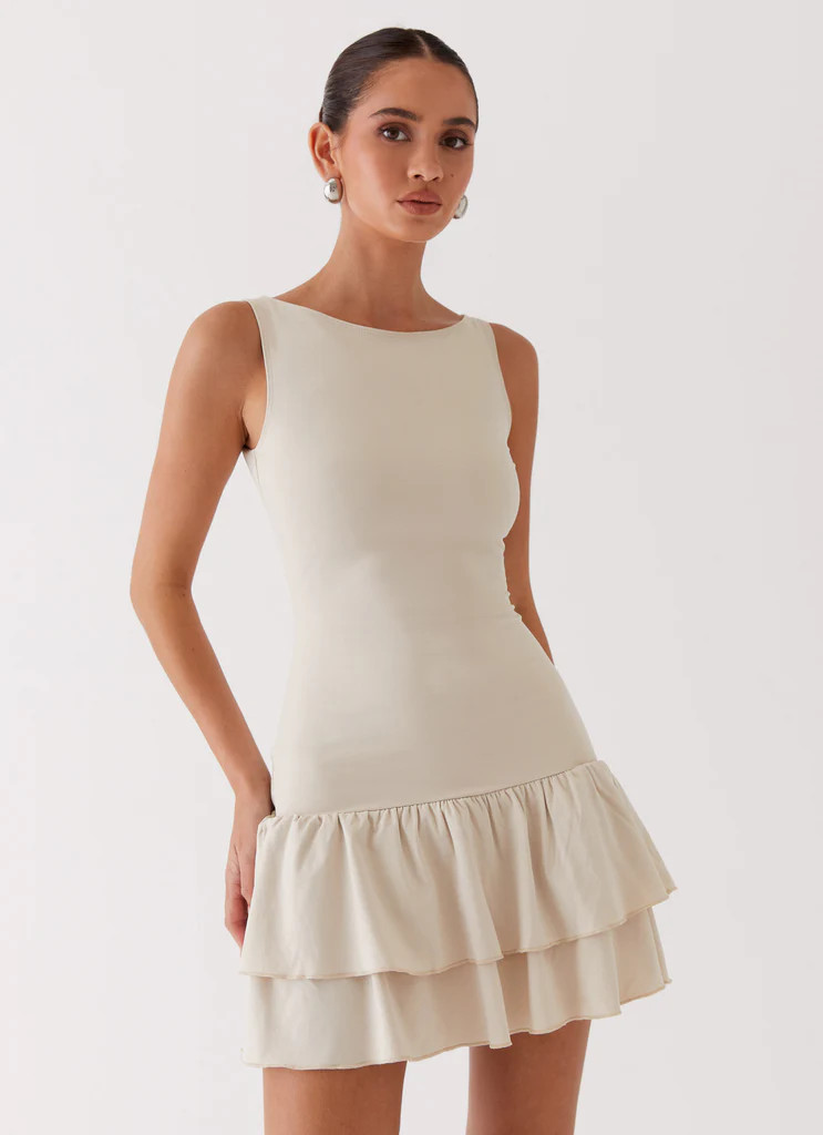 Rhiannon Frill Mini Dress - Ivory | Peppermayo (Global)