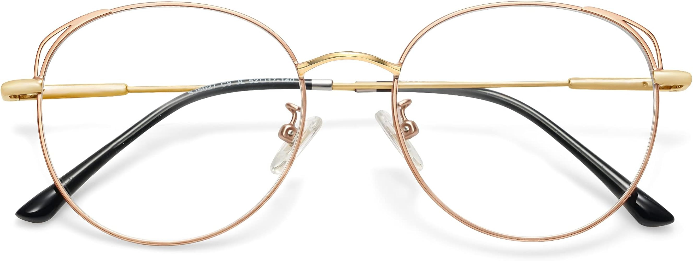 SOJOS Cat Eye Blue Light Blocking Glasses for Woman Hipster Metal Frame Womens Eyeglasses She You... | Amazon (US)