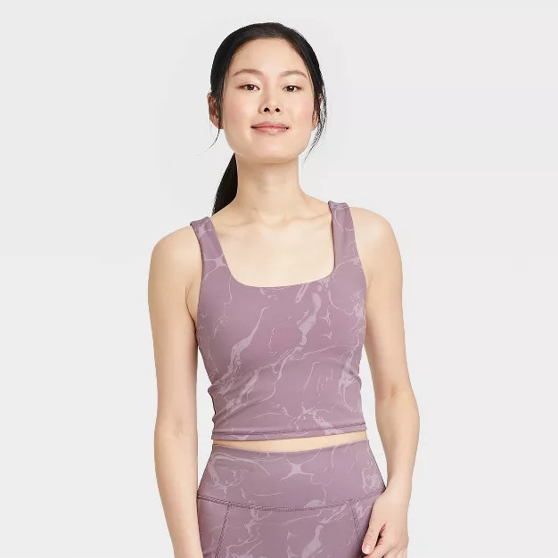 Women's Light Support Longline Cropped Tank Bra - All in Motion™ | Target