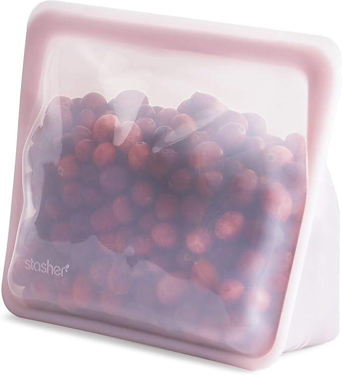 Stasher Platinum Silicone Food Grade Reusable Storage Bag, Rose Quartz (Stand-Up Mid) | Reduce S... | Amazon (US)