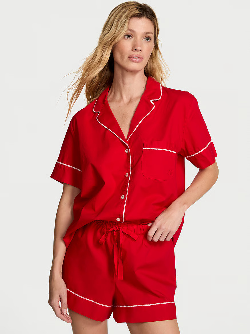 Buy Heritage Cotton Short Pajama Set, Lipstick - Order Pajamas Sets online - Victoria's Secret US | Victoria's Secret (US / CA )