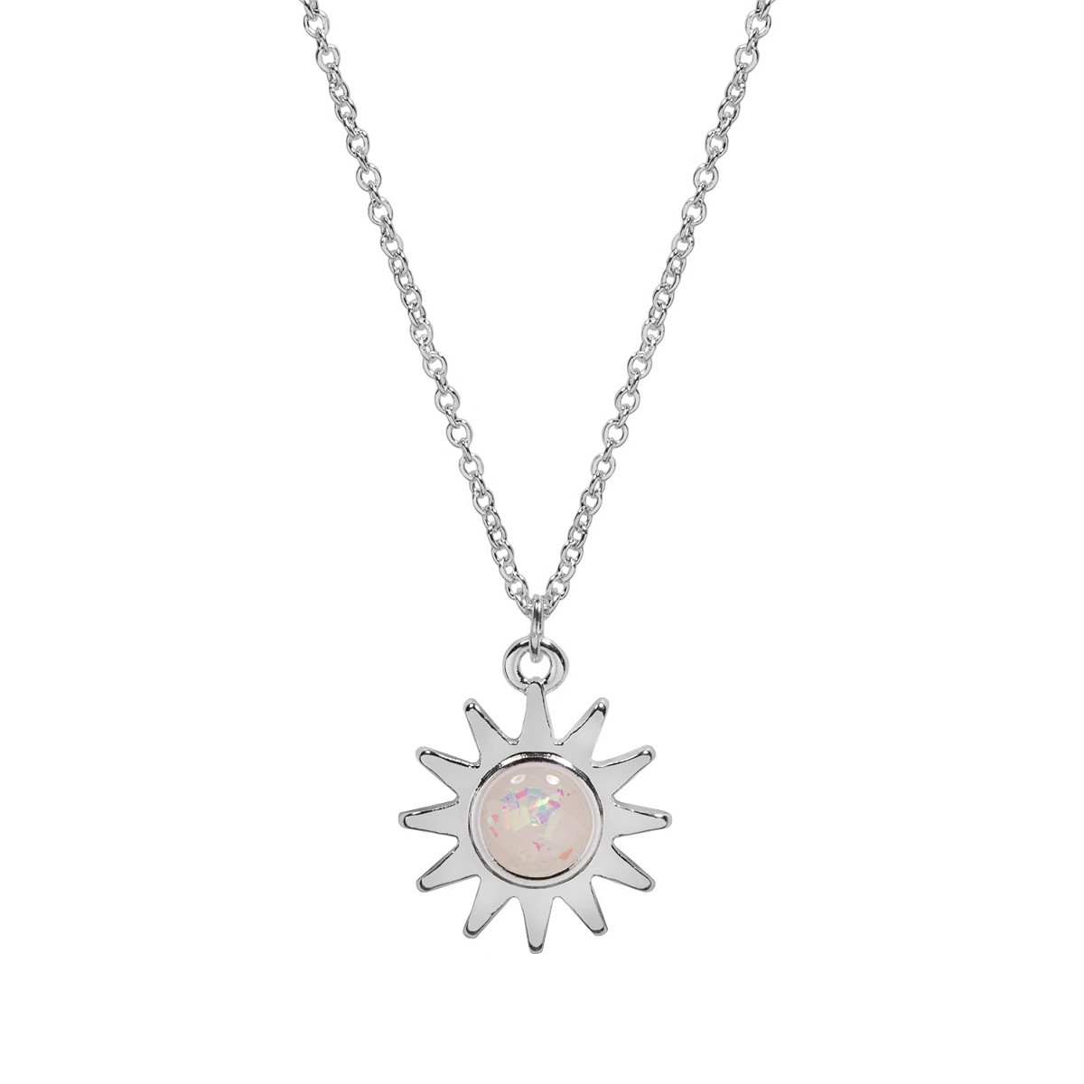 LC Lauren Conrad Silver Tone Simulated Opal Sun Pendant Necklace | Kohl's