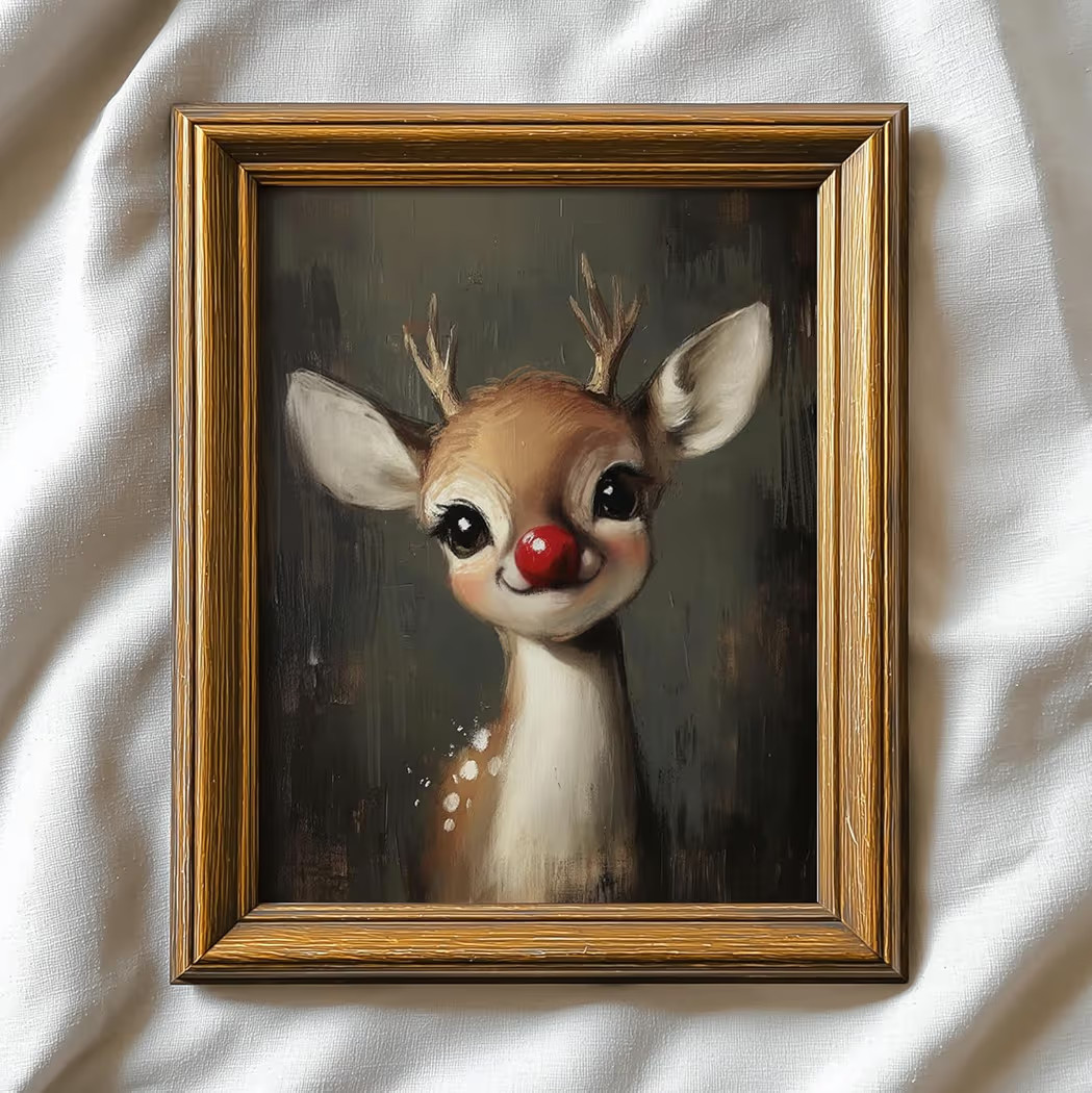 TwoDays Vintage Christmas Wall Art - Moody Xmas Aesthetic Prints for Room Decor, Rustic Winter Pa... | Amazon (US)