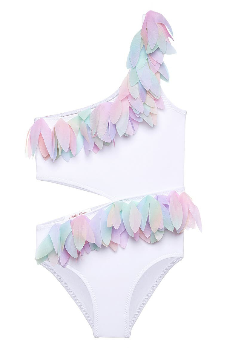 Kids' Multicolor Petal Side Cut Swimsuit | Nordstrom