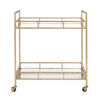 Best SellerHome Decorators CollectionGold Leaf Metal and Glass Rolling Bar Cart with Glass Top (3... | The Home Depot