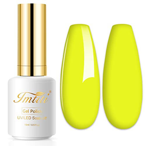 Imtiti Neon Gel Nail Polish, 0.5 Fl Oz Neon Yellow LED U V Gel Polish DIY Nail Art Starter Manicure Salon Kit | Amazon (US)