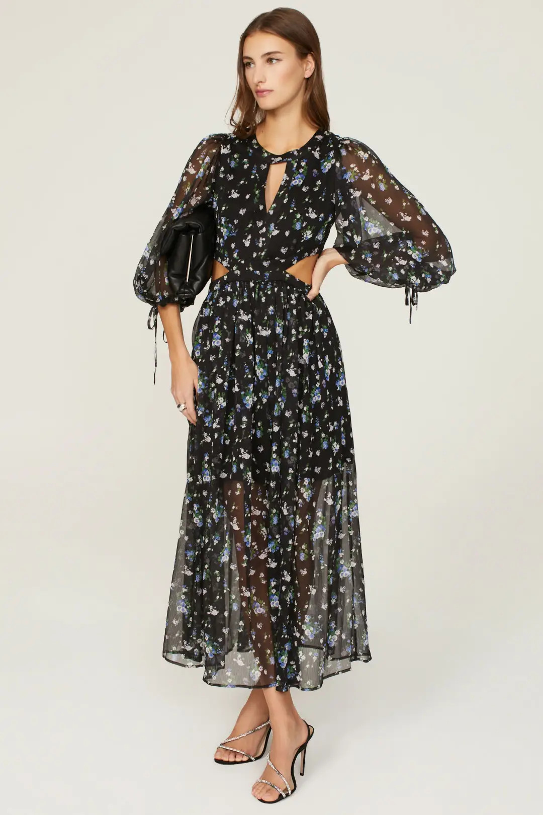Floral Cutout Midi Dress | Rent the Runway