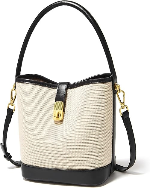 FOXLOVER Coated Canvas Bucket Crossbody Bags for Women Top-Handle Handbags Small Satchel Purse Tr... | Amazon (US)