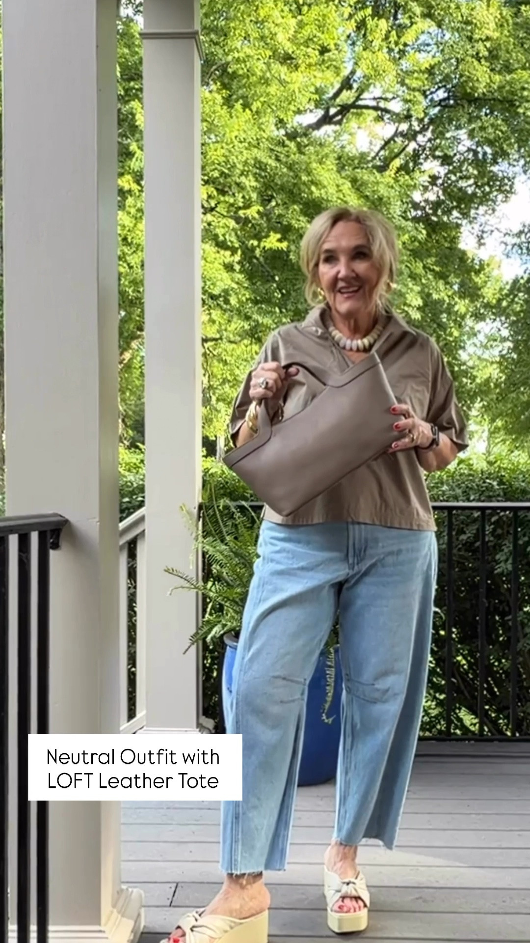 This neutral outfit is full of timeless pieces you'll wear for years! The petite barrel jeans pair perfectly with a cotton poplin blouse, while the mushroom leather tote from LOFT adds the perfect finishing touch. It's a polished everyday look that's effortlessly chic.

💡 LTK MADE EASY
❤️ Heart = Support my posts!
🔖 Save = Get sale & restock alerts
📋 Lists = Keep favorites organized
📲 Share = Send lists and products to a friend. Hello, Christmas List!
💬 Comment = Ask me anything about what I'm wearing. :-)

#LTKootd #LTKSeasonal #LTKOver40