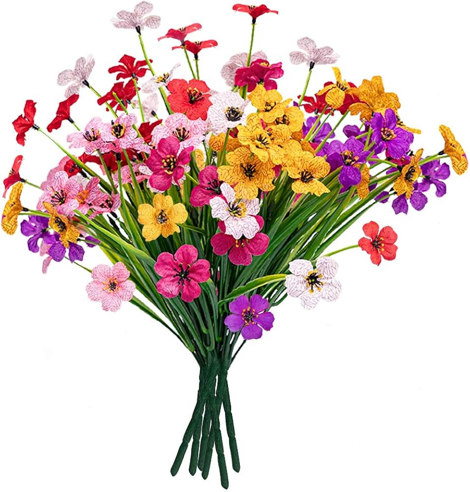 MACTING Spring Artificial Flowers for Outdoors 6 Bundles UV Resistant Fake Flowers No Fade Faux P... | Amazon (US)