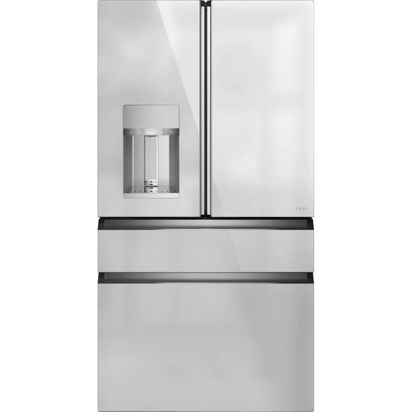 Modern Glass 37" Energy Star French Door 27.8 cu. ft. Smart Refrigerator | Wayfair North America