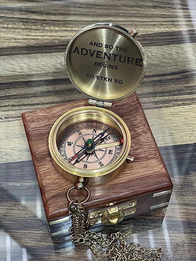 Engraved Compass, Gift for Husband,Anniversary,Wedding Gift for Him, Long Distance Boyfriend Gift... | Amazon (US)
