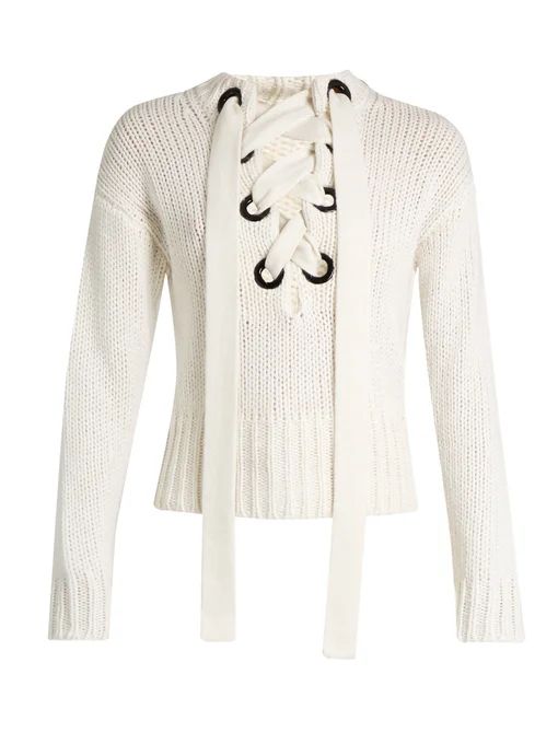 Lace-front cashmere sweater | Joseph | Matches (US)