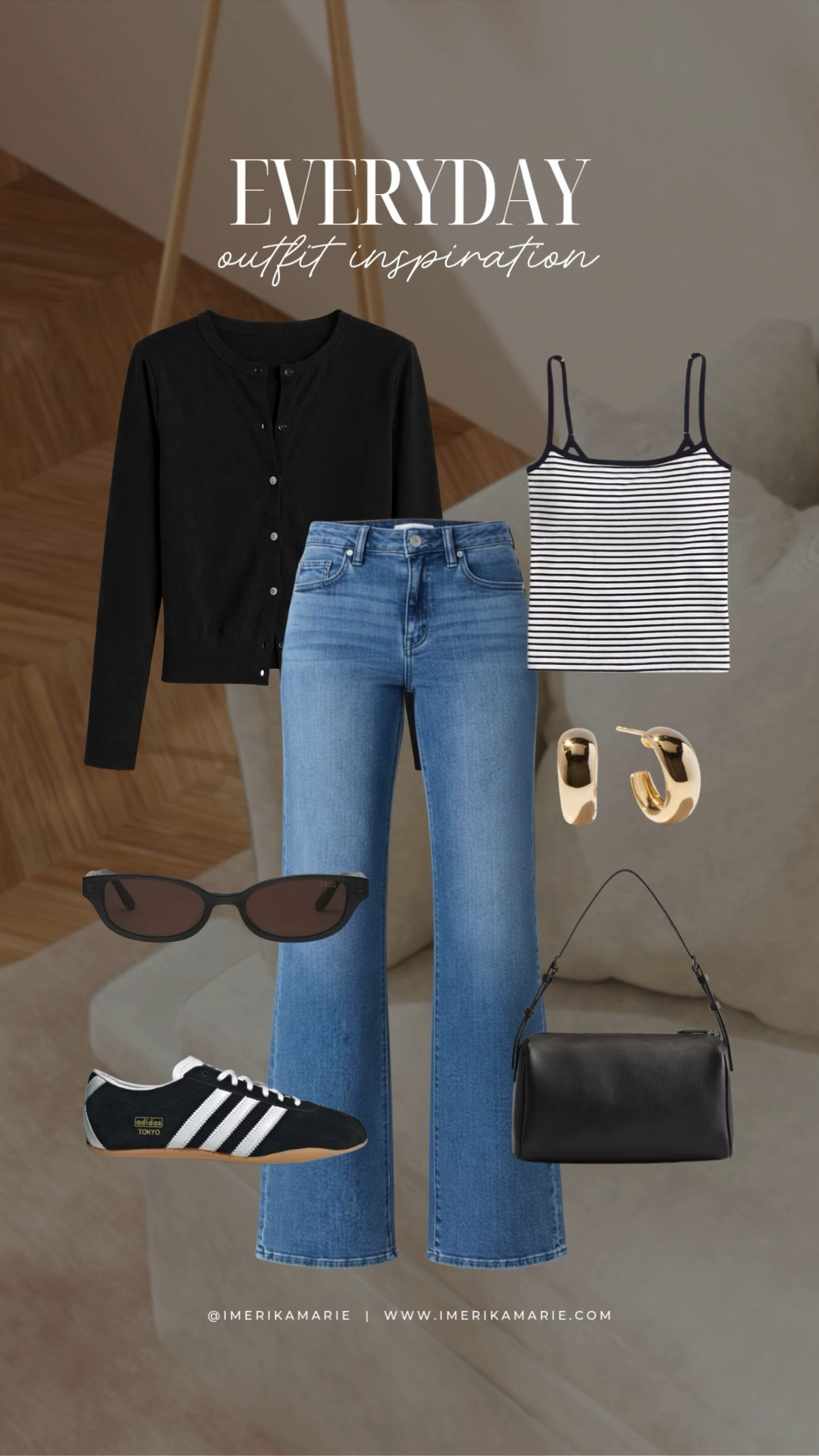 Everyday Outfit 🤍

black cardigan, wide leg jeans, cami, adidas tokoyo sneakers

#LTKootd #LTKPetite #LTKMidsize