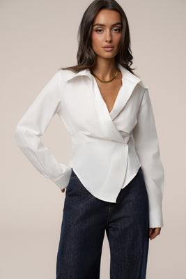 Ivory Sculpt And Form Blouse | JLUXLABEL US