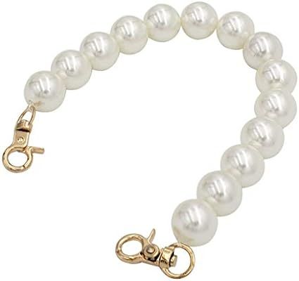 12" 30cm DIY Round Imitation Pearl Bead Short Handle Replacement Chain Strap Handbag Chains Acces... | Amazon (US)