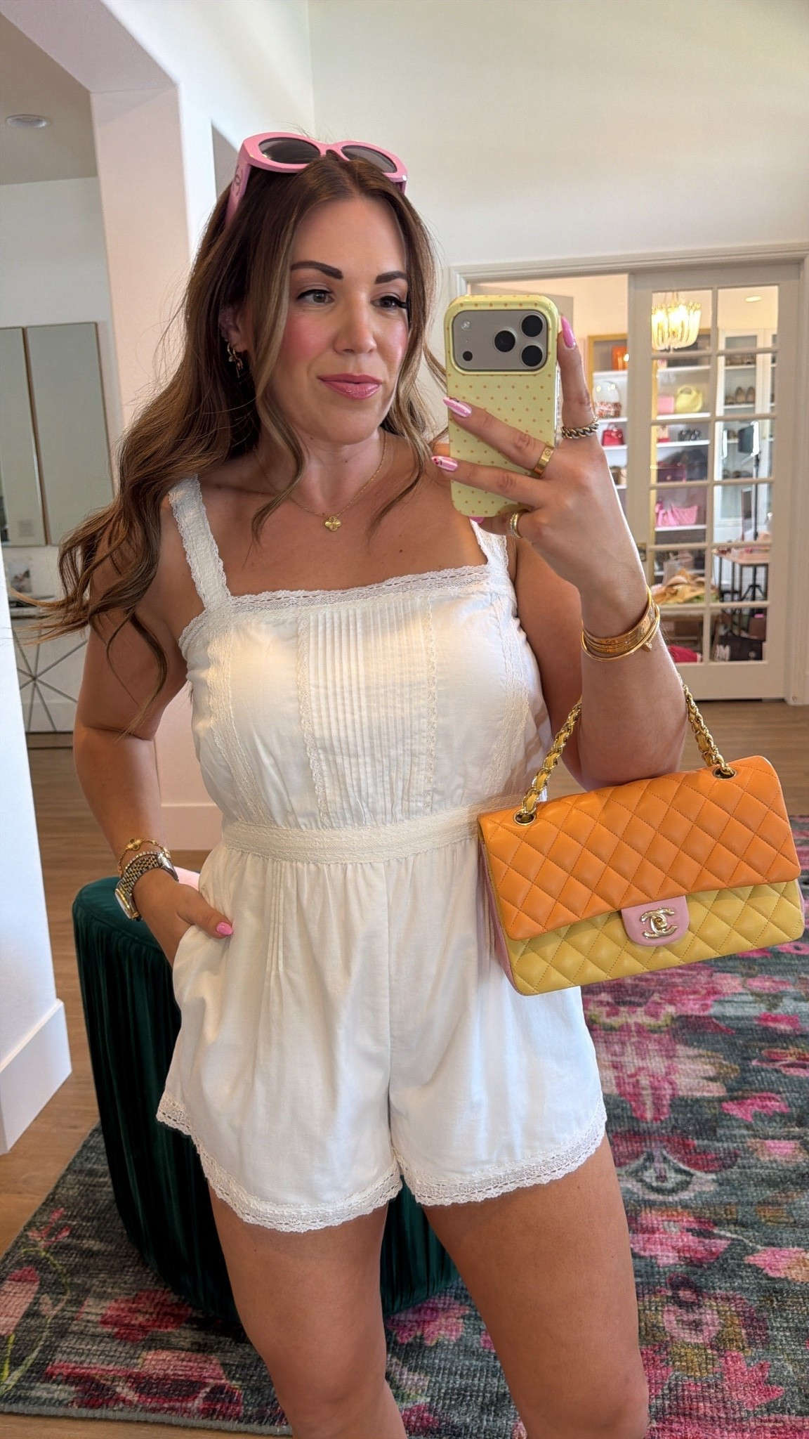 curvy midsize summer outfit! wearing size medium in white lace trimmed romper!

#LTKSeasonal #LTKMidsize