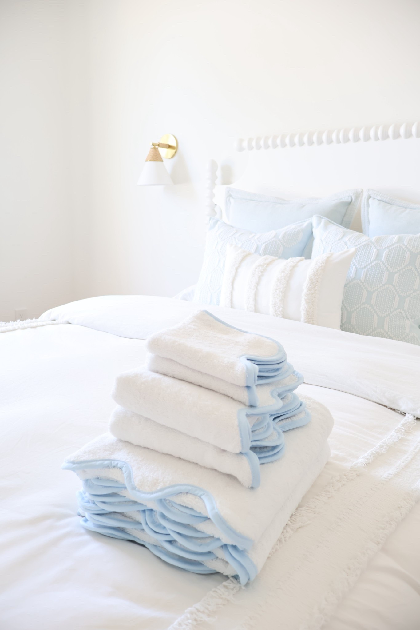 Light blue scalloped edge 6-piece towel set available to order from Marshalls! These would look amazing monogrammed! 

Look for less, coastal towel, scalloped towel, coastal bath 

#LTKHome #LTKFindsUnder100