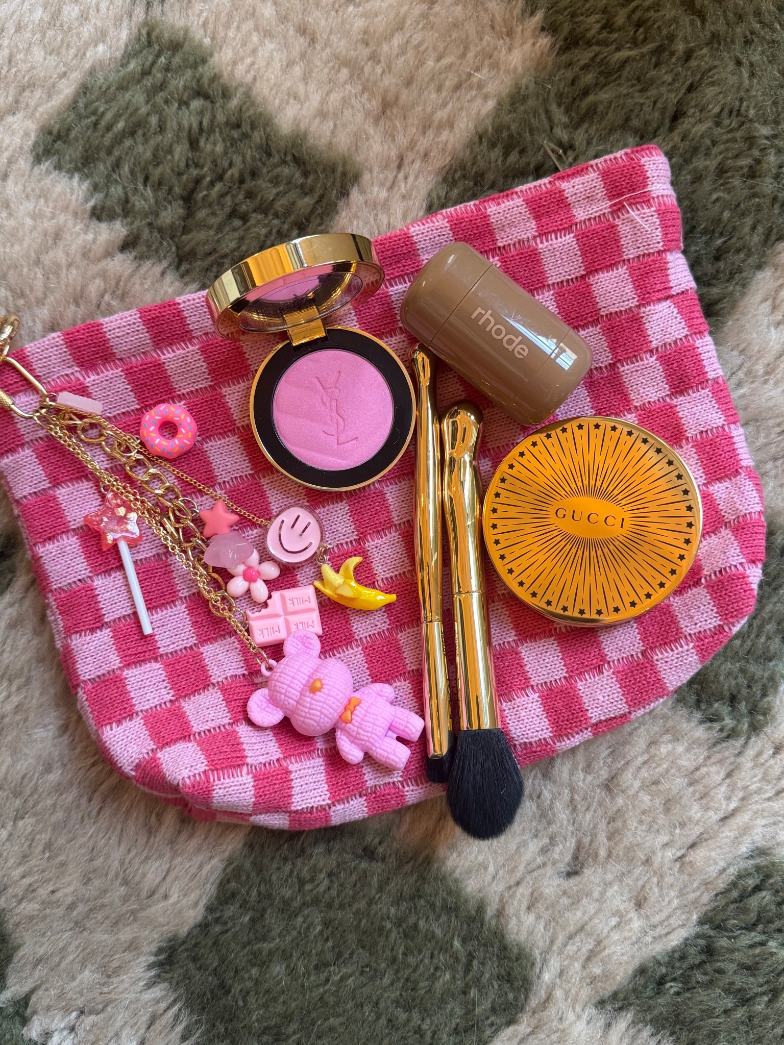 These are some of my fancier makeup pieces—the kind I love for the beautiful containers and the makeup inside. A few favorites, all in one place.