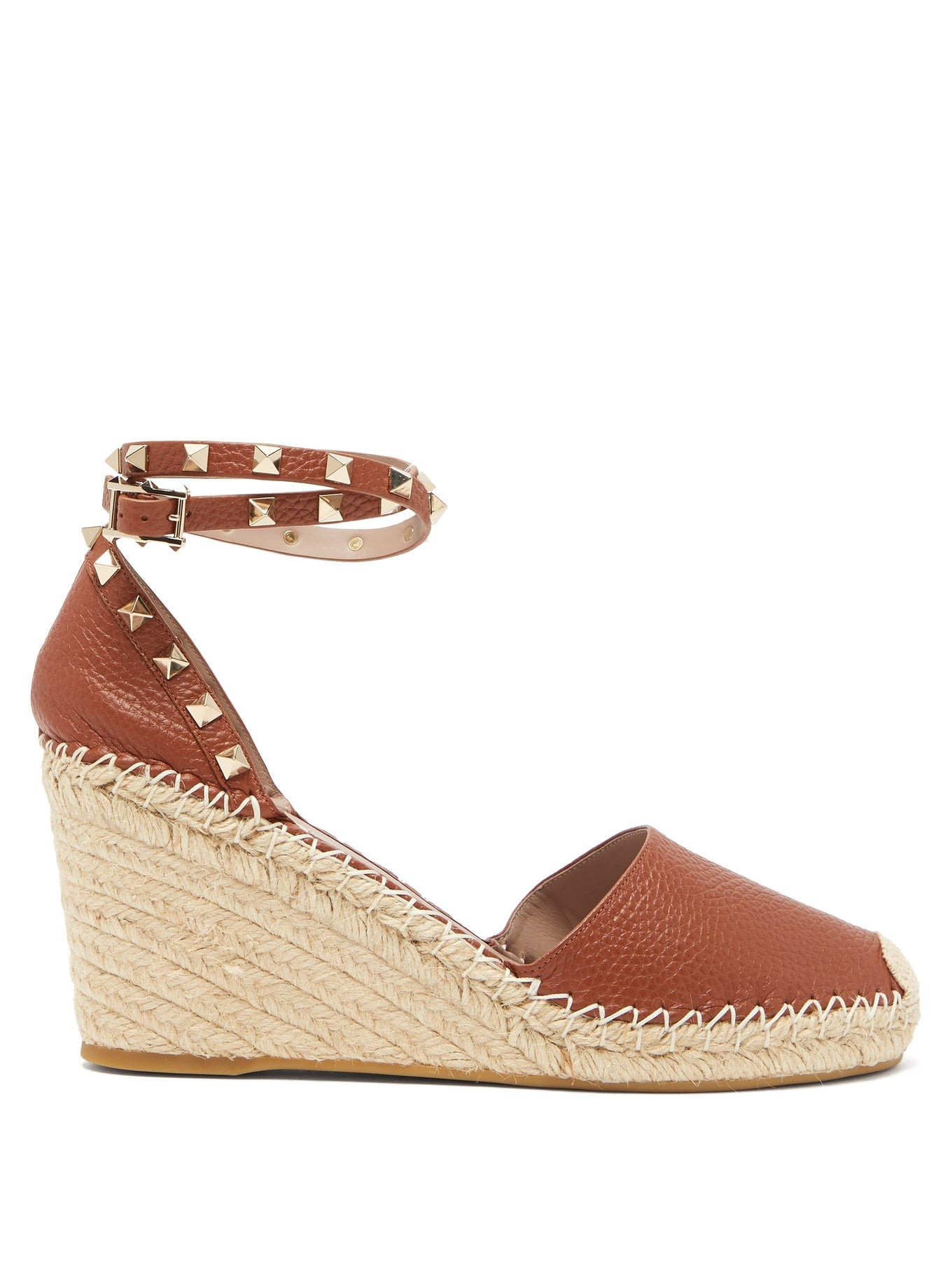 Rockstud-strap leather espadrille wedges | Valentino | Matches (UK)
