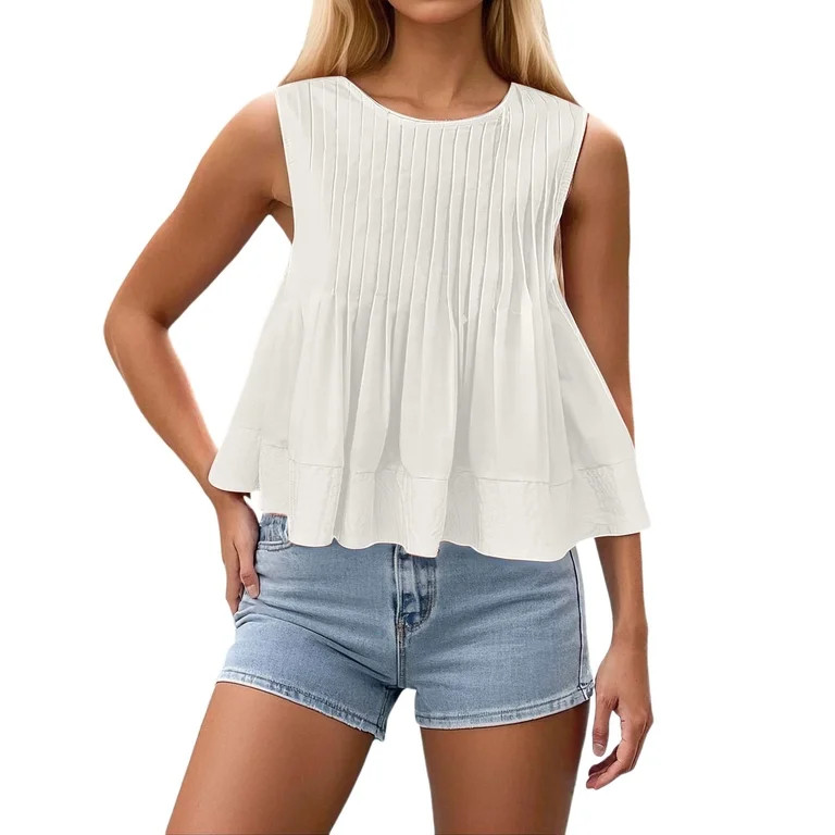 NJGRAE Womens Tops Casual Lace Tops for Women Womens Tank Tops 2026 Flowy Peplum Tops for Women D... | Walmart (US)