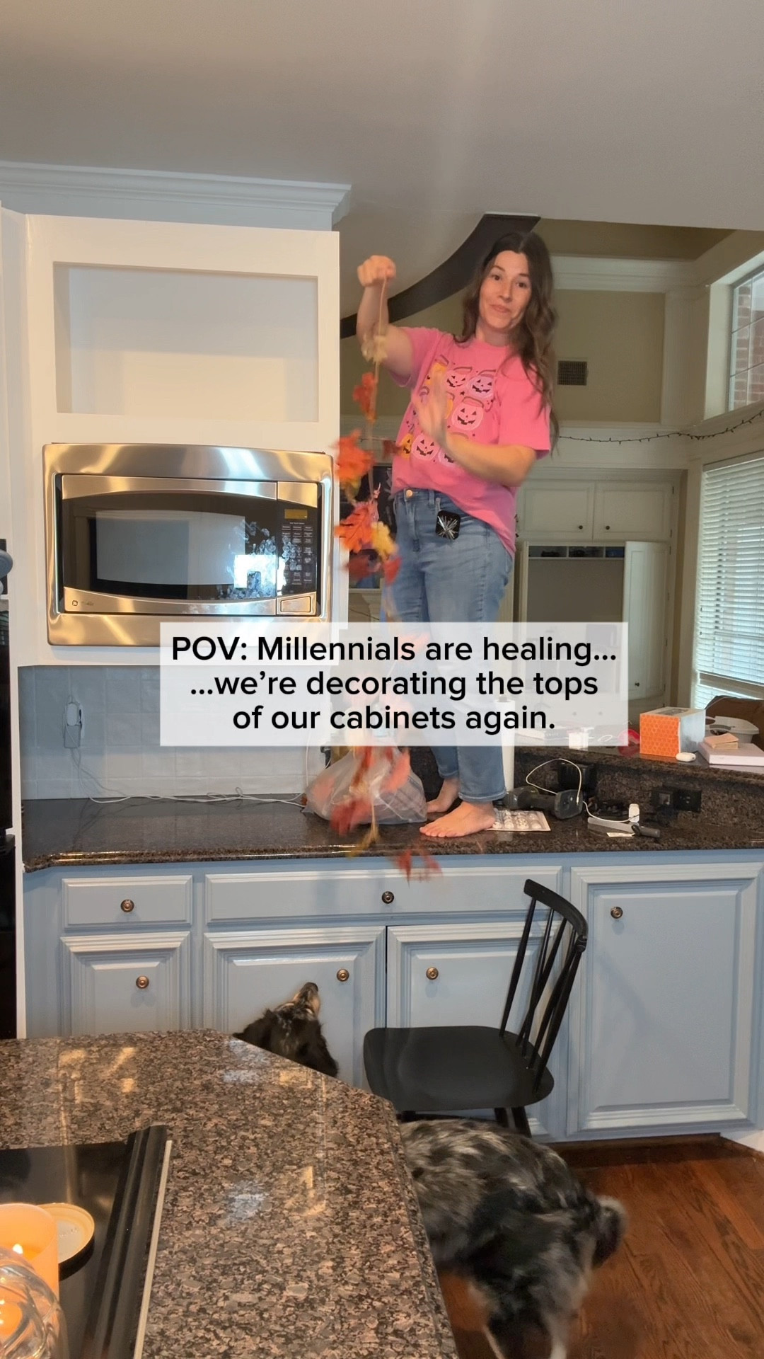 🍂 Easy Fall Kitchen Decor Idea!

I used a few $3 fall garlands from Walmart (they’re on clearance right now!) and some mini foam craft pumpkins to decorate the tops of our kitchen cabinets and it’s so cozy in here now!

I just added small nails at the top of each cabinet to help the garlands stay in place, and then slipped the foam pumpkins right over the nails so they stay perfectly where I want them. 

It’s such a simple, affordable way to give your kitchen those cozy fall vibes that can carry you straight through Thanksgiving.

Everything I used is linked for you to shop, just comment “KITCHEN” and I’ll send you the links 🍁

Follow @makingfrugalfun for more easy + affordable ways to make your home feel cozy this season 🤍

#fallhomedecor #walmartfinds #falldecorideas #frugalhome #cozykitchen #thanksgivingdecor #affordabledecor #makingfrugalfun #budgetfriendlyhome #homedecoronabudget #frugalliving #diyhomedecor #simpledecorideas #cozyhomevibes #walmartdeals #seasonaldecor

#LTKHome #LTKSeasonal #LTKHoliday