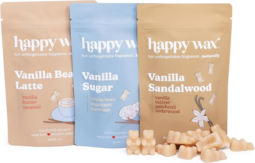 Happy Wax Vanilla Lovers Scented Natural Soy Wax Melts – 6 Oz Total - Includes: VanillaBeanLatt... | Amazon (US)
