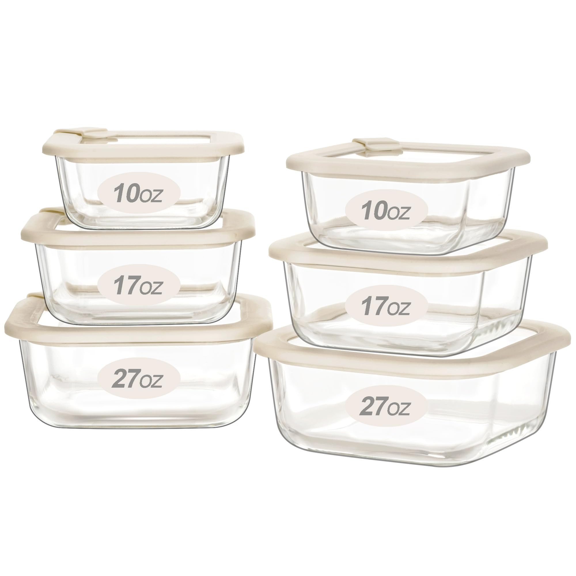 Urban Green Glass Food Storage Containers with Glass Lids, Microwave Safe Food Container Set, Air... | Amazon (US)