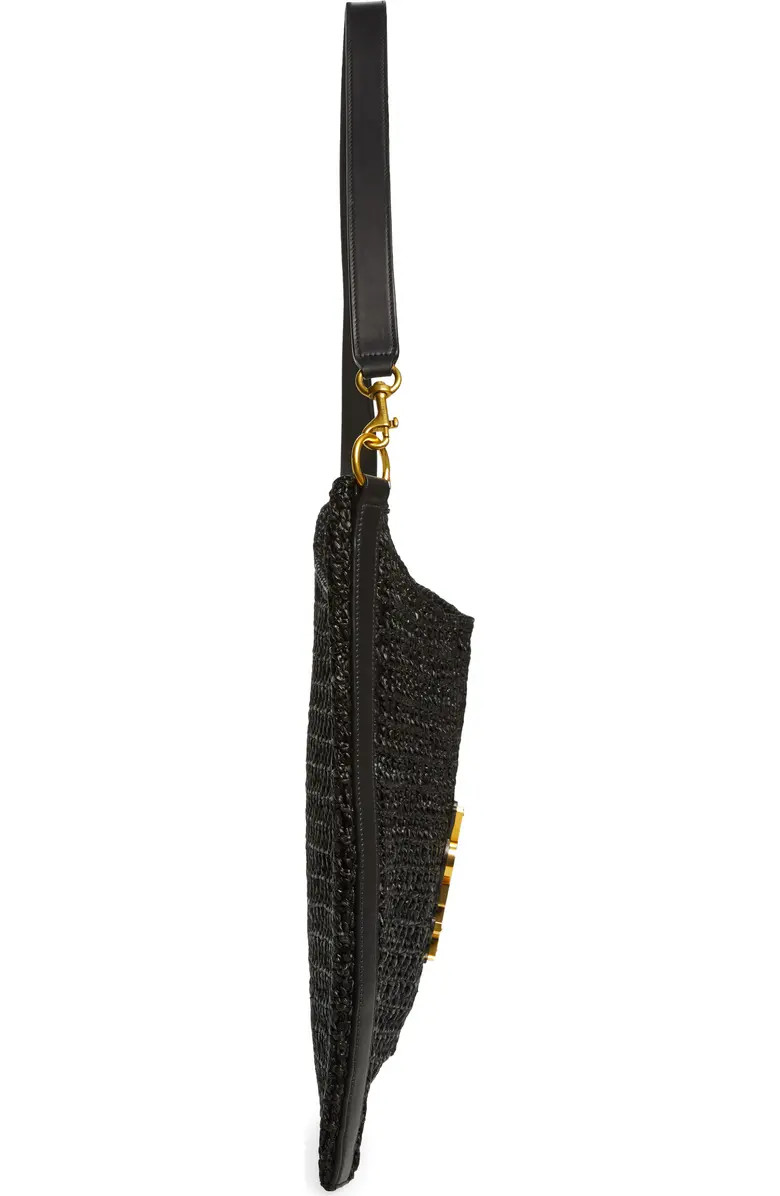 Saint Laurent Oxalis Raffia Macramé Shoulder Bag | Nordstrom | Nordstrom