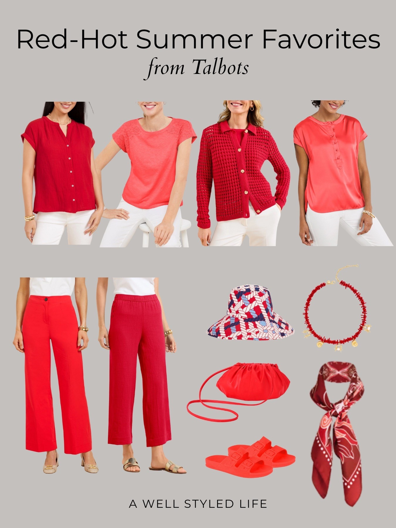 🔥 Turn up the heat with summer reds!l
From easy knits to statement accessories, these red-hot finds from Talbots are perfect for adding a pop of color to your warm-weather wardrobe. Whether you're planning a patriotic outfit or just love a bold hue, these pieces are timeless and effortlessly chic. Plus they’re 40% off!

#TalbotsStyle #SummerOutfits #FashionOver50 #ChicAndClassic #LTKOver50 #LTKSeasonal

#LTKSeasonal #LTKSaleAlert #LTKOver40