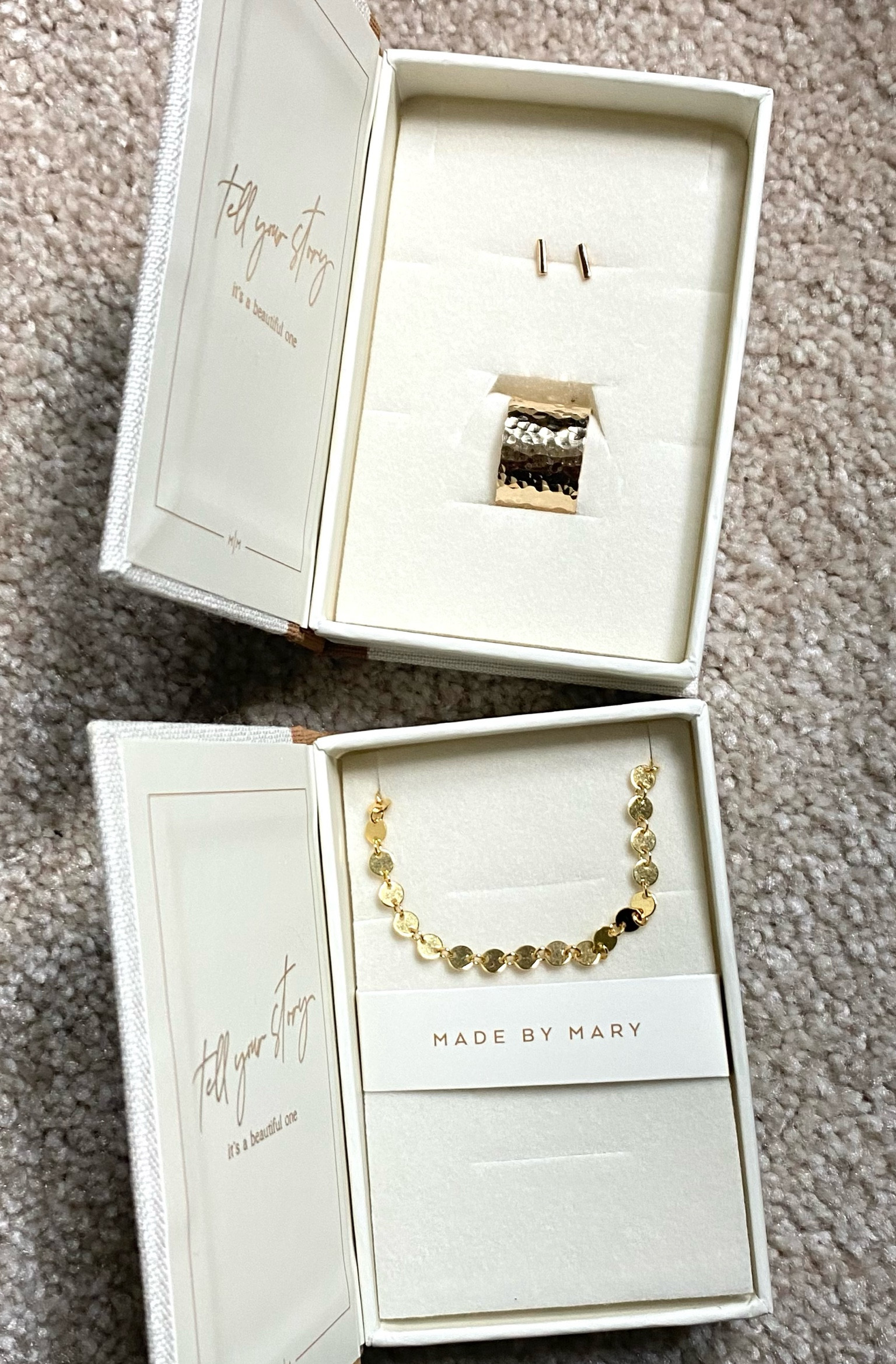 Made By Mary jewelry never disappoints in beauty or quality! I had the poppy choker necklace for the longest time and never took it off. It never lost its luster. One day I finally did take it off and lost it 😩 I replaced it and added a few more pieces to my collection! The hammered ring is nice because you can make it slightly bigger or smaller to fit different fingers. The earrings also have a screw-on ball shaped back for more comfort! Made By Mary is a 10/10. 

#LTKfindsunder100 #LTKGiftGuide #LTKbeauty