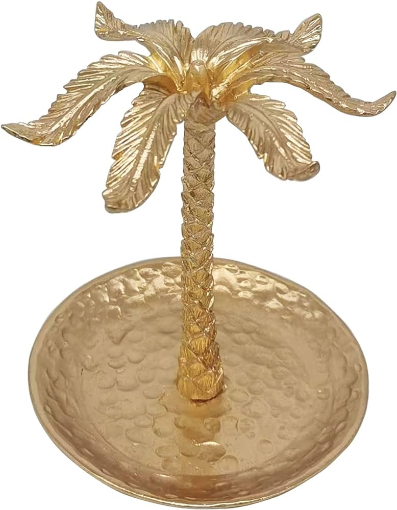 Metal Ring Dish Holder for Jewelry, Coconut Tree Jewelry Dish Ring Holder, Trinket Dish Jewelry O... | Amazon (US)