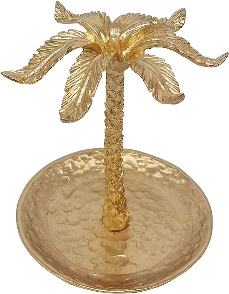 Metal Ring Dish Holder for Jewelry, Coconut Tree Jewelry Dish Ring Holder, Trinket Dish Jewelry O... | Amazon (US)